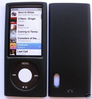 Black Snap On Cover Case for Apple iPod Nano 5 5th Gen