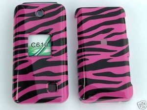Pink Zebra Snap On Cover Case for PANTECH C610