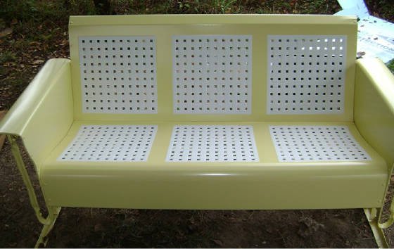 Metal glider bench discount vintage