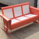 Vintage Metal Porch Glider Patio Swing Rockers Loveseat Old Restored Powdercoated FREE SHIP