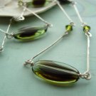 Olives-Vintage Glass and Crystal Necklace