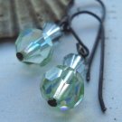 Subtle Sparkle - Aqua and Pale Green Swarovski Crystal Earring