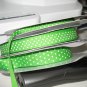 5/8" - Swiss Dots - Grosgrain Ribbon - Apple Green With White Dots - 5 yards