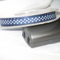3/8" - Swiss Dots - Grosgrain Ribbon - Navy With White Dots - 5 yards