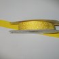 7/8" - Printed Swirly Grosgrain Ribbon - White Swirls on Daffodil Grosgrain Ribbon - 5 yards