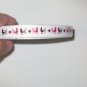 3/8" - Paris Bird  - Grosgrain Ribbon - White - 5 yards