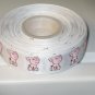 7/8" - Playful Pigs - Grosgrain Ribbon - White - 5 yards