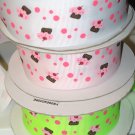 1-1/2" & 7/8" Grab Bag of Cupcakes - Grosgrain Ribbon - White, Powder Pink, Key Lime  - Entire Rolls