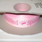 7/8" - Spoiled with Crowns - Grosgrain Ribbon - Pearl Pink- 5 yards
