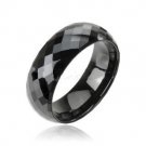 Black Tungsten Carbide Prism Facet  Wedding Ring LOWEST