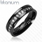 Solid Titanium Wedding Ring With IP Stones