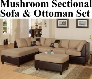Microsuede Microfiber Sectional Sofa and Ottoman NEW