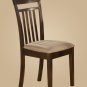 Capri solid top table with 4 wood seat or upholstery chairs in cappuccino SKU#: C5S-CAP