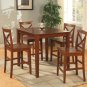 5-PC Square Counter Height Table Pub Set with 4 Wood Seat Chairs in Dark Brown, SKU#: PUB5-BRN-W
