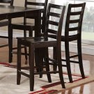 Set of 2 Fairwinds counter height chairs with wood seat in cappuccino finish, SKU#: FAS-CAP-W