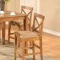 Set of 2 Pub counter height stools with microfiber upholstered seat in Oak finish. SKU#: PBS-OAK-C