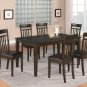 7PC CAPRI KITCHEN SET TABLE with 6 FAUX LEATHER SEAT CHAIRS IN MAHOGANY -SKU# C7S-CAP-LC