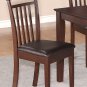 6PC CAPRI KITCHEN SET TABLE with 4 WOOD SEAT CHAIRS & ONE BENCH IN MAHOGANY -SKU# C6S-MAH-W