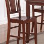 Set of 2 Buckland counter height leather seat chairs, 24" barstool in mahogany SKU: BUS-MAH-LC