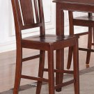 Set of 2 Buckland counter height wood seat chairs, 24" barstool in mahogany SKU: BUS-MAH-W