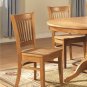 3PC Dublin-2 dinette Round table w/2 Drop Leaves + 2 Upholstered Chairs in OAK. SKU#: DV3-OAK-C