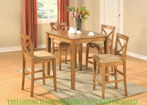 36" Square Counter Height Table Only in Oak Finish, SKU#: PBT-OAK-T