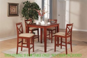 36" Square Counter Height Table Only in Cherry Brown Finish, SKU#: PBT-BRN-T