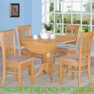 42" ROUND DINETTE KITCHEN DINING TABLE WITH 2 DROP LEAVES IN OAK FINISH, NO CHAIR. SKU: DT-OAK-T