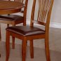 7pc Avon Dinette Kitchen Dining Set Oval Table + 6 Leather Seat Chairs in Saddle Brown AV7-SBR-LC
