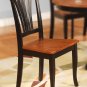 5pc Avon Dinette Kitchen Dining Set, Oval Table + 4 Leather Seat Chairs in Black & Cherry AV5-BLK-LC