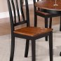 5PC Antique 36" Round Table with 4 Leather Upholstery Chairs in Black & Cherry. SKU: ANT5-BLK-LC