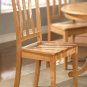 3PC Antique 36" Round Table with 2 Leather Upholstery Chairs in Light Oak. SKU: ANT3-OAK-LC