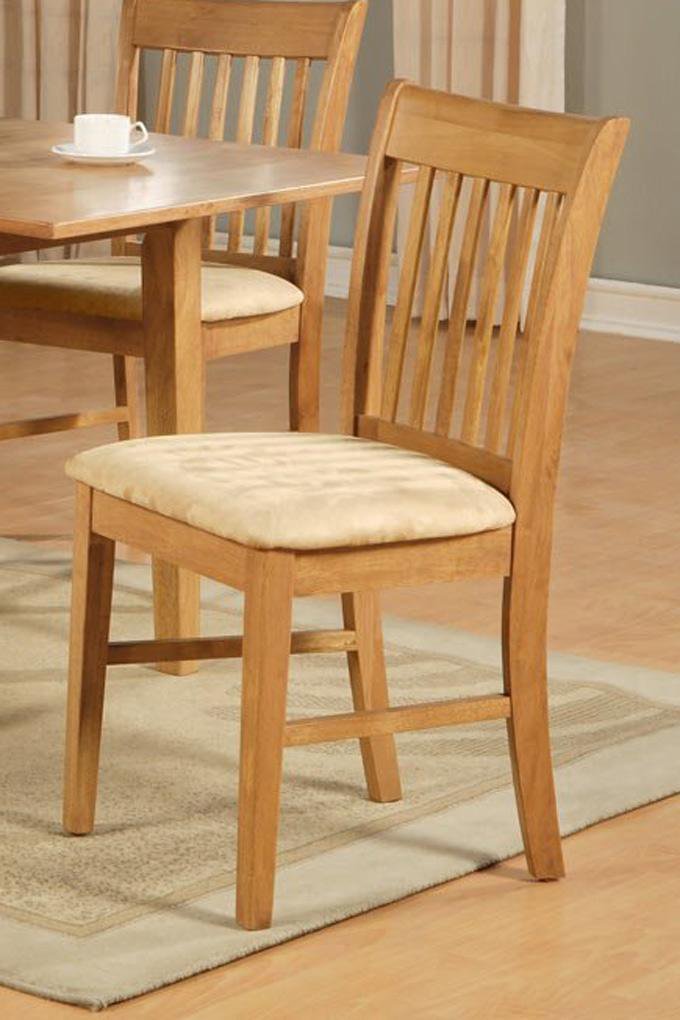 1 Norfolk dinette kitchen dining chair with cushion seat in light oak