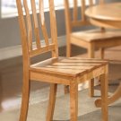 Set of 2 Antique Dinette Kitchen Dining Chairs with Wooden Seat in Light Oak, SKU: AC-OAK-W