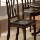 Set of 2 Antique Dinette Dining Chairs with plain wood Seat in Cappuccino, SKU: AC-CAP-W