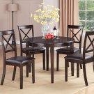 3PC 42" Round Boston Dinette Kitchen Dining Table & 2 Leather Seat Chairs Cappuccino. SKU: B3-CAP-LC
