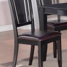 Set of 2 Dudley Dining Chairs with Faux Leather Seat in Black, SKU: DUC-BLK-LC