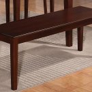 One Capri Dinette Kitchen Dining Bench L52"xW16"xH18",  Wood Seat In Mahogany