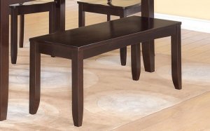 Lynfield Dinette Kitchen Dining Bench in Cappuccino L48"xD16"xH18". SKU: LY-WB-CAP