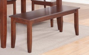 Dudley Dinette Kitchen Dining Bench in Mahogany L52"xD16"xH18". SKU: DU-B-MAH