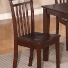 Set of 2 Capri dinette dining chairs with plain wood seat in Mahogany. SKU: EWCDC-MAH-W2