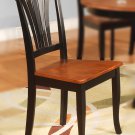 Set of 2 Avon dinette dining chairs with plain wood seat in Black & cherry SKU: AVC-BLK-W
