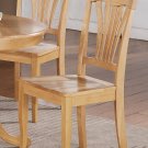 Seat of 2 Avon Dinette Dining Chairs with Plain Wood Seat in Oak Finish, SKU: AVC-OAK-W2