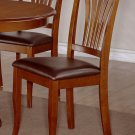 Set of 2 Avon Dinette Dining Chairs with Leather Seat in Saddle Brown Finish, SKU: AVC-SBR-LC2