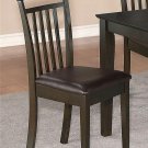 Set of 2 Capri dinette dining chairs with leather seat in Cappuccino. SKU: EWCDC-CAP-LC2