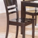 Set of 2 Lynfield dinette dining chairs with plain wood seat in cappuccino, SKU: LY-WC2-CAP