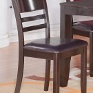 Set of 2 Lynfield dinette dining chairs with leather seat in cappuccino, SKU: LY-LC2-CAP
