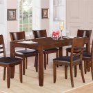 7PCS LYNFIELD RECTANGULAR DINETTE DINING SET TABLE w/6 LEATHER CHAIR, ESPRESSO SKU: LY7-ESP-LC