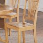 5PC Dublin round table w/ drop leaf + 4 Avon cushion chairs in oak. SKU: DAV5-OAK-C