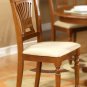 3PC Dublin 42" round table, drop leaf +2 Plainville wooden chairs in saddle brown. SKU: DPL3-SBR-W